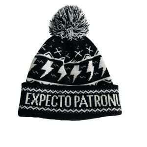 Harry Potter Expecto Patronum OwlCrate Beanie Hat Black & White Knit